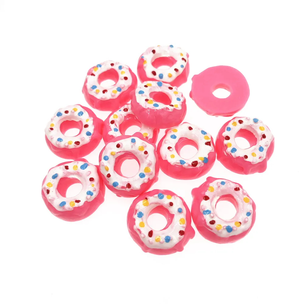 10Pcs DIY Phone Case Decor Crafts Miniature Resin Doughnut Dollhouse Food/_S*