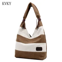 KVKY Brand Summer Canvas Top-handle Women Shoulder Bags Ladies Bag Tote Shopping Casual Handbags Bolsa Feminina