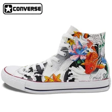 High Top Converse Chuck Taylor Men Women Shoes Carp Tattoo Original Design Hand Painted Canvas Sneakers Man Woman Creative GIfts