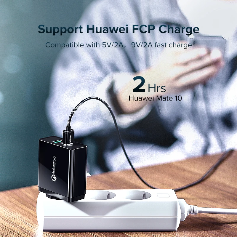 Comprar Cargador rápido Ugreen cargador rápido 3,0 QC 36W USB cargador para iPhone QC3.0 cargador de pared para Samsung s10 Xiaomi mi 9 cargador de teléfono