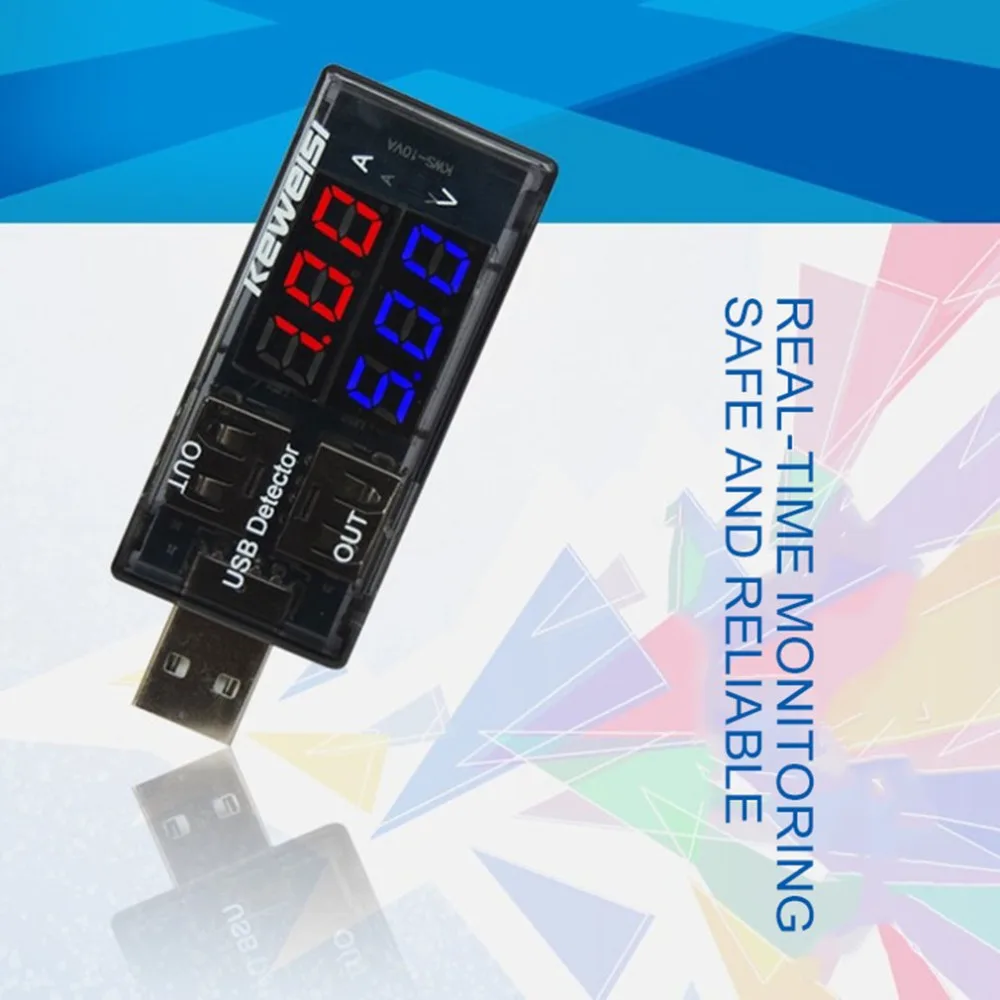 Двойной дисплей USB тестер постоянного тока цифровой вольтметр Ток Напряжение детектор зарядное устройство индикатор тока измерительный прибор