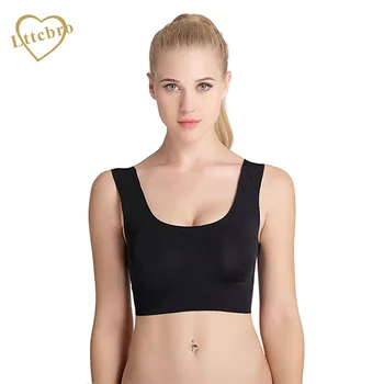 

Seamless Bra Wireles Shockproof Sleep Bra Wire Free Double Layer No Pressure Bra One-piece Solid Bra Push up Full Cup Tops