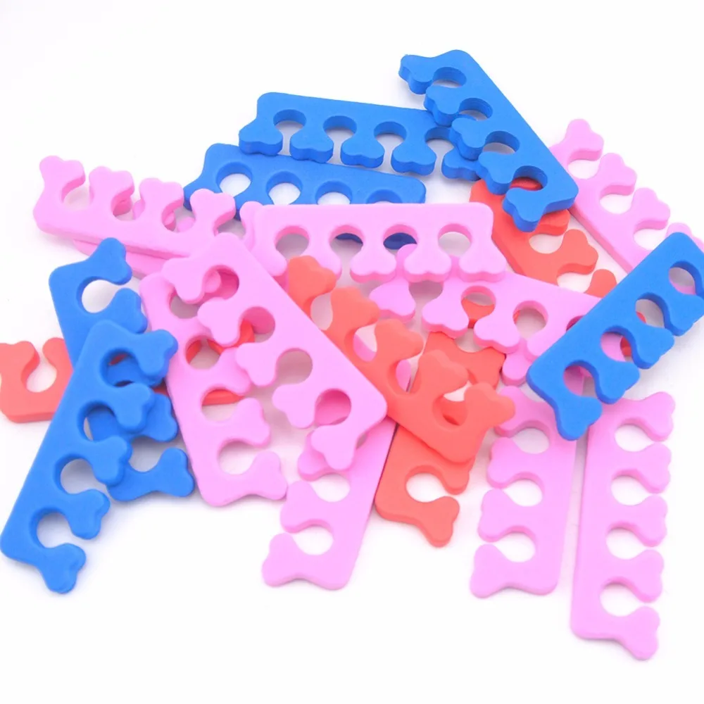 

20Pcs/Pack Silicone Soft Form Toe Separator Finger Spacer For Manicure Pedicure Nail Tool Flexible Soft Silica Random Color