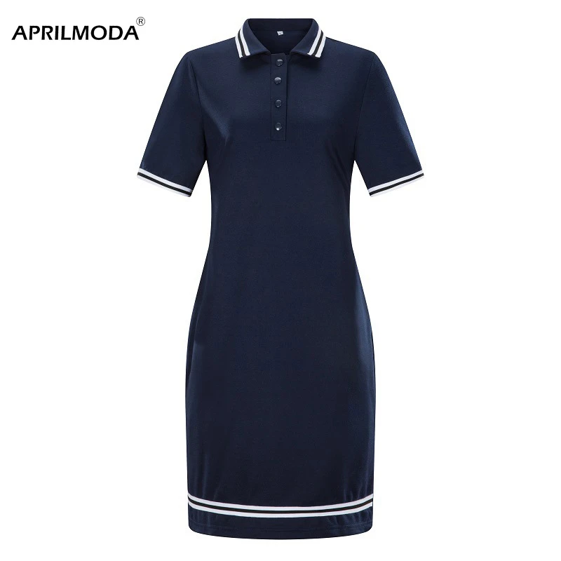 navy blue shirt dress with belt