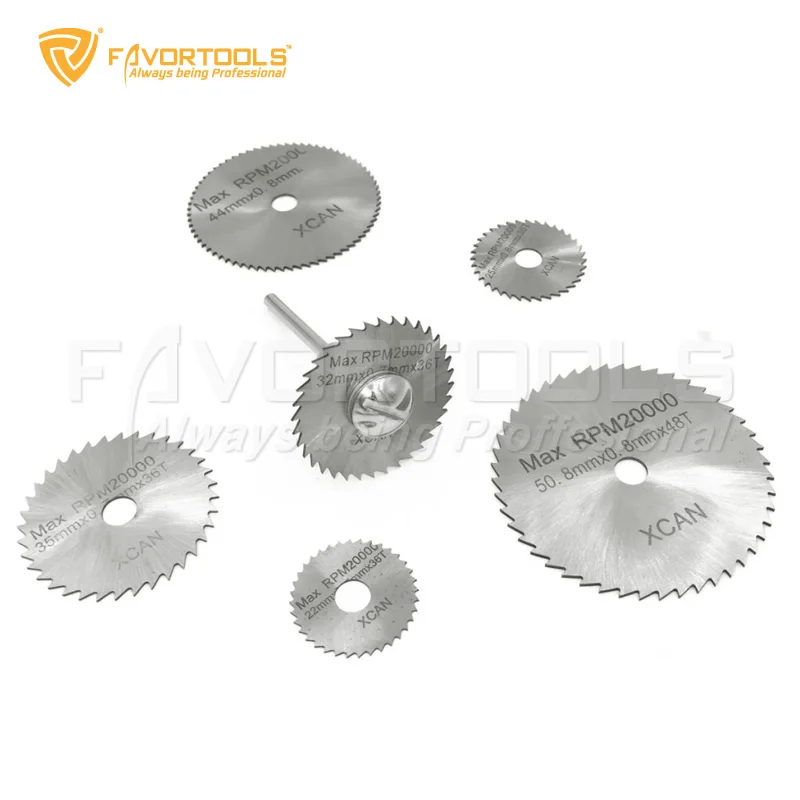 [FAVORTOOLS] 7(6) pieces HSS Mini Circular Saw Blade set Metal Cutting