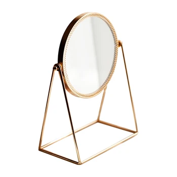 

Nordic Metal Decorative Mirror Lady Desktop Makeup Mirror Crafts Copper Three-dimensional Princess Mirror Home Decor Accessories