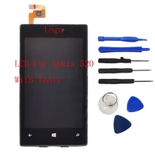 Hot For Nokia Lumia 520 LCD Display Touch Screen Digitizer Assembly + Bezel Frame Replacement LCD +Tools With Logo Free Shipping