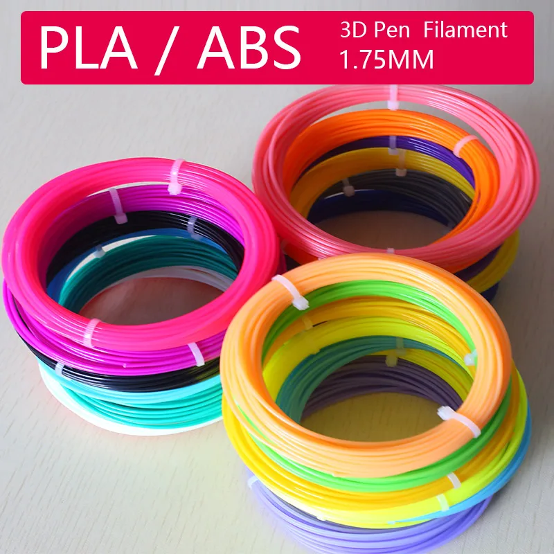 PLA ABS Filament For 3D Pen Print Plastic 10 20 Rolls 10M Diameter 1 75mm 200M