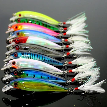 

10 Pcs/Lot Minnow Fishing Lures 9cm 8g Wobblers Fishing Lures Crankbait Hard Bait Isca Artificial Trout Pike Fishing Tackle