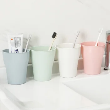

Solid Color Plain Eco-friendly Thick Circular Water Cups Toothbrush Holder PP Cup Rinsing Cup Wash Tooth Mug Bathroom Cups
