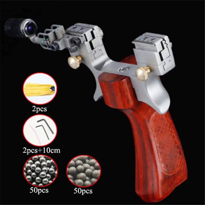 

Hunting Slingshot Catapult Stainless Steel with Target Outdoor Shooting Handheld Slingshot with Rubber Band New 2019