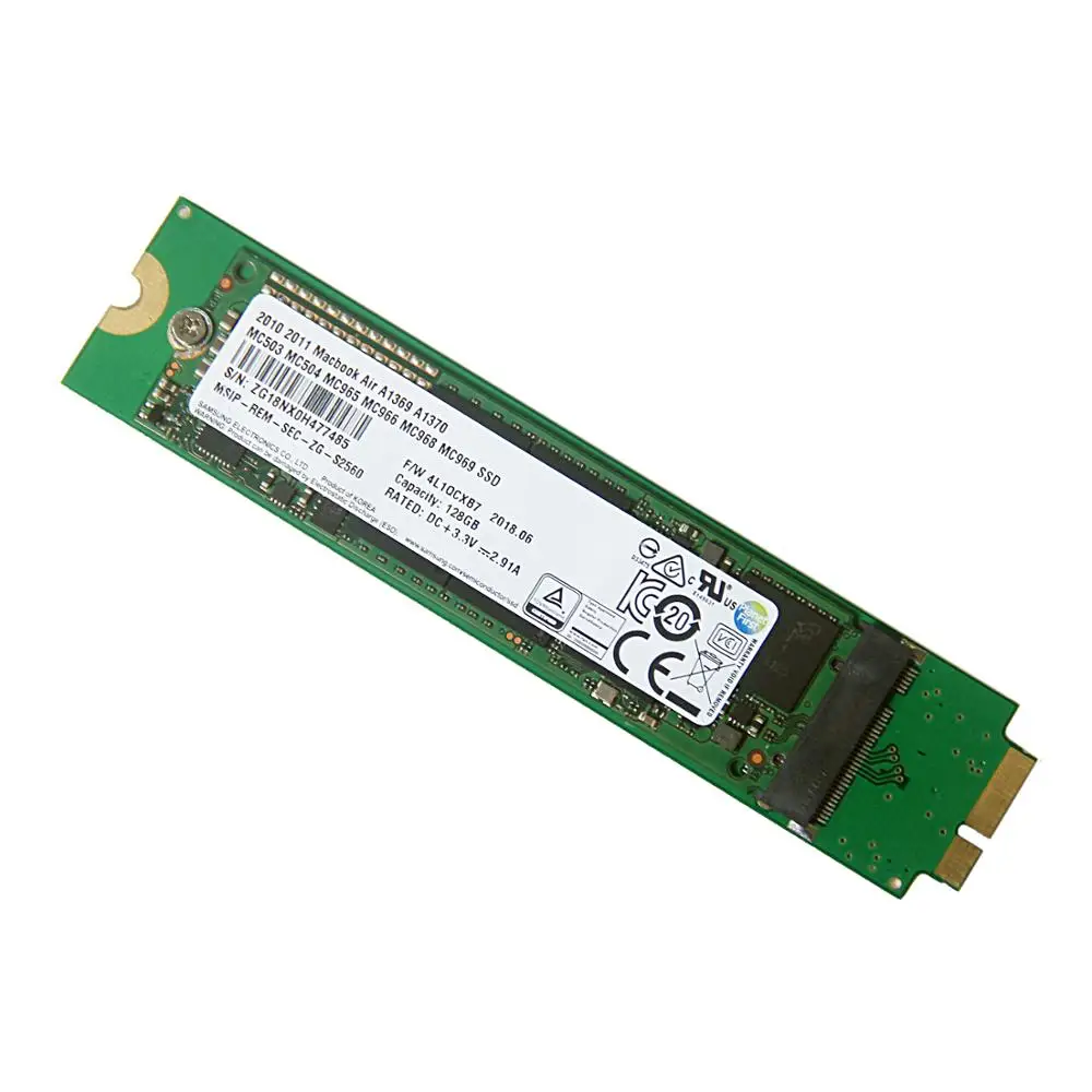 Новый 128 ГБ для 2010 2011 Macbook Air A1370 A1369 128G SSD MC503 MC504 MC505 MC 506 MC965 MC966 MC968 MC969 твердотельный
