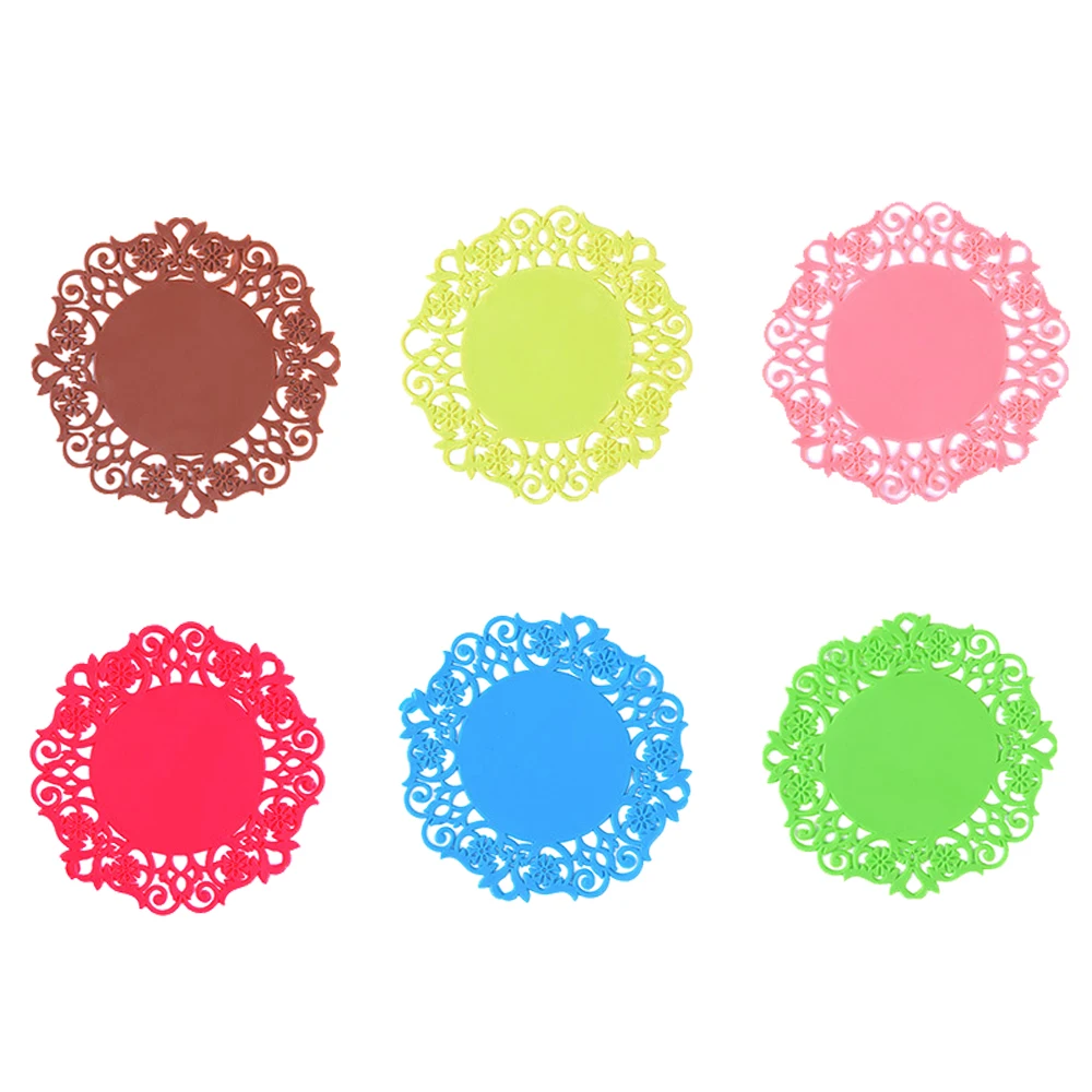 

6 Pieces Of Home Creative Gadgets, Hollow Pattern Silicone Cup Mat, Non-slip Heat-proof Coffee Cup Pad