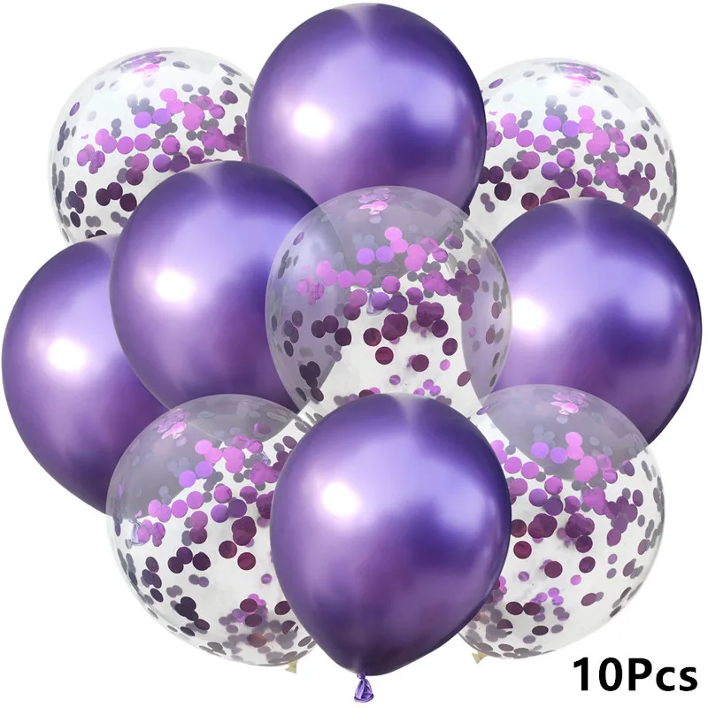 10 шт смешанные шары с золотыми Конфетти День Рождения украшения хром металлический шар воздушный шар на день рождения вечерние украшения