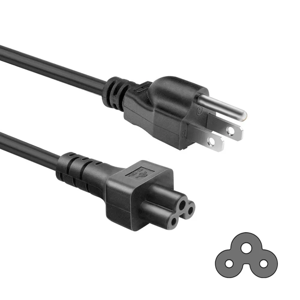 

UL Listed 6FT 3 Prong AC Mickey Mouse Power Cable Lead 18AWG for Laptop, Monitor, Plasma TV's, LG TV, Computer Host, Projector