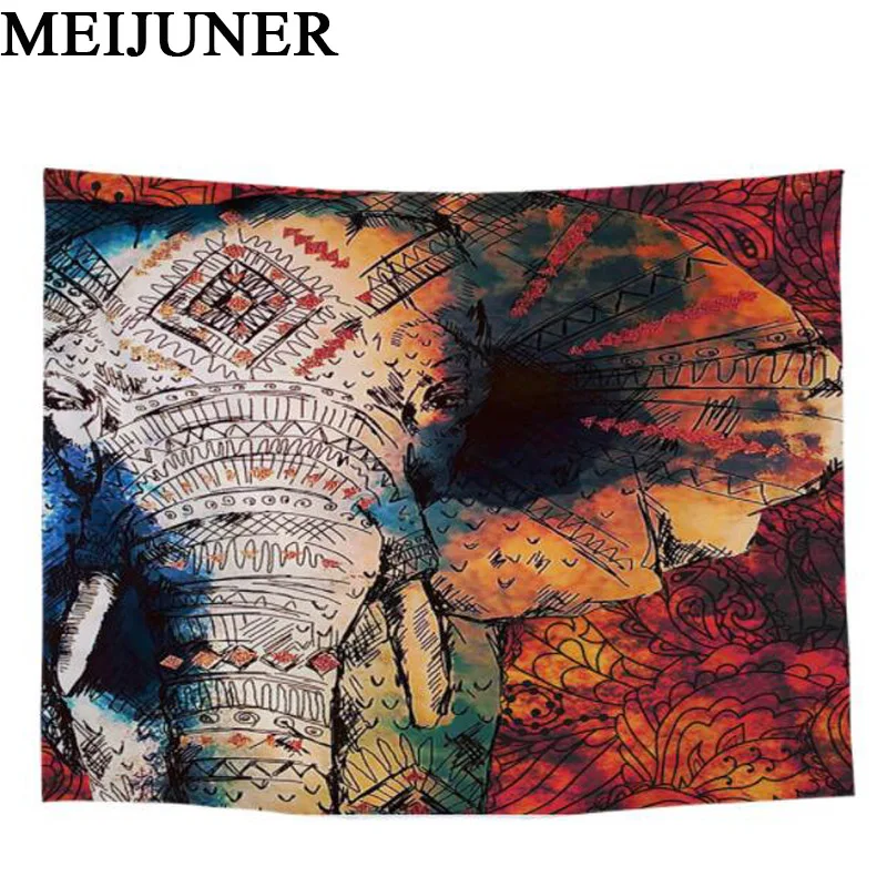 

Meijuner Indian Mandala Tapestry Wall Hanging Beach Blanket Hippie Elephant Tapestry Home Decorative Bohemian Decorative MJ144