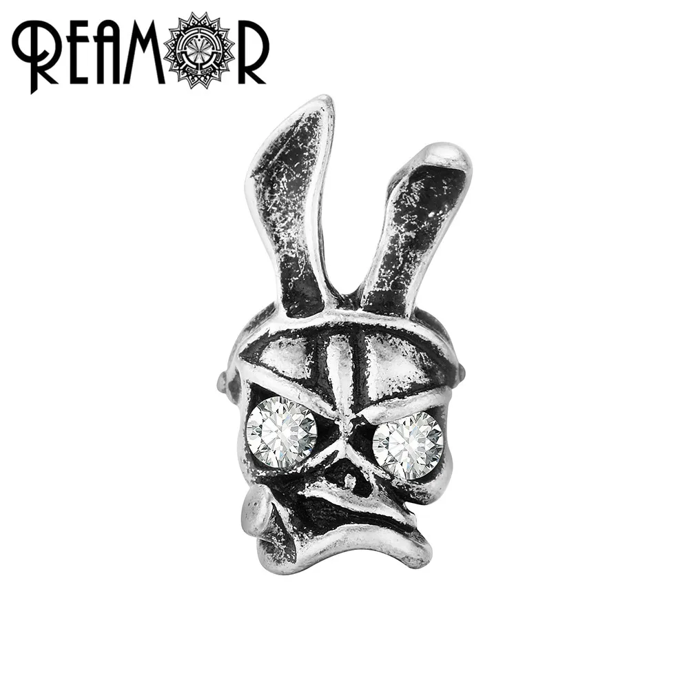 

REAMOR 5pcs Vintage Rabbit Red Copper Beads DIY Personality Bracelet Accessories Metal Animal Small Hole Bead for Jewelry Making