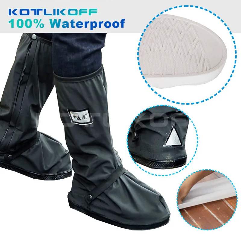 En Ligne KOTLIKOFF Moto Imperméable Pluie Chaussures Couvre Plus Épaisses Scootor Non slip Bottes Couvre 100% Étanche Réglage Étanchéité