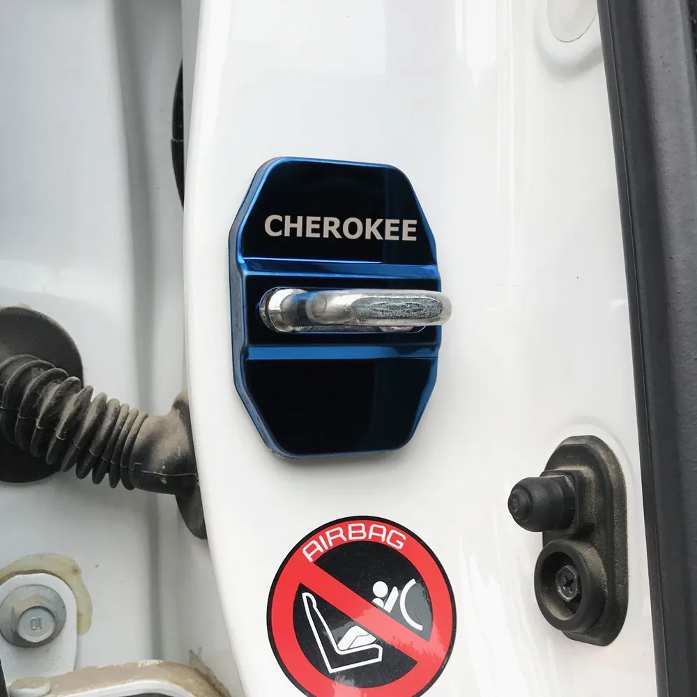 Car Styling Door Lock Cover Auto Emblems Case For Jeep renegade 2016 2017 2018 cherokee xj Accessories Styling|Защитный корпус