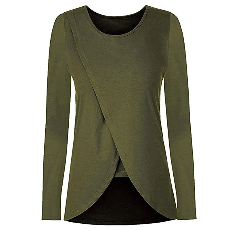 Spring Autumn Maternity Clothing Long Sleeve Pregnancy Breastfeeding Tops Pregnant Women Lactation Clothes For Nursing Mothers (5)