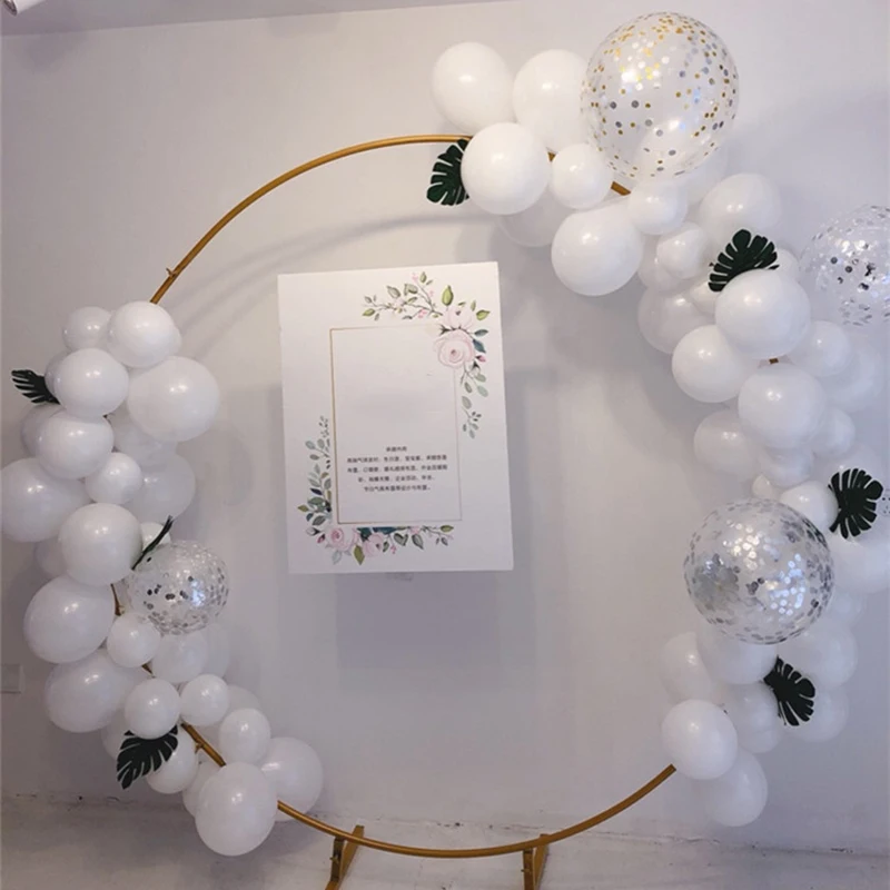 

Wedding Arch Iron Shelf Background Wrought Decorative Props DIY Round Party Background Shelf Flower with Frame