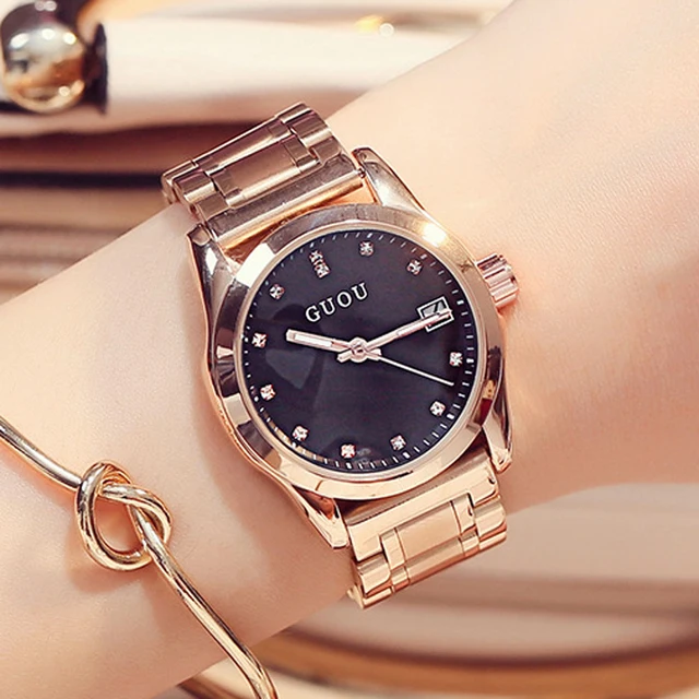 Watches For Women Guou Fashion Las Watch S Bracelet Watches For Women Guou Fashion Las Watch S Bracelet Rose Gold Calendar Clock Diamond Montre Femme Saat