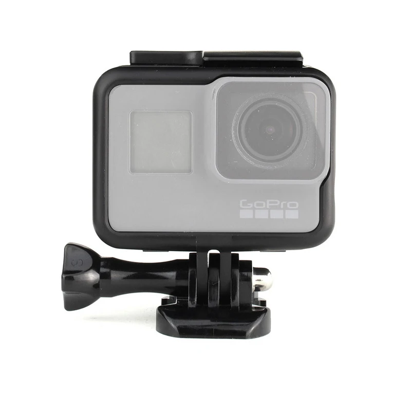Standard Frame Protective Housing Case + Silicone Lens Cover Set For Gopro Hero 5 6 7 Whitesilver Hero 2018 Camera Accessories   (7)
