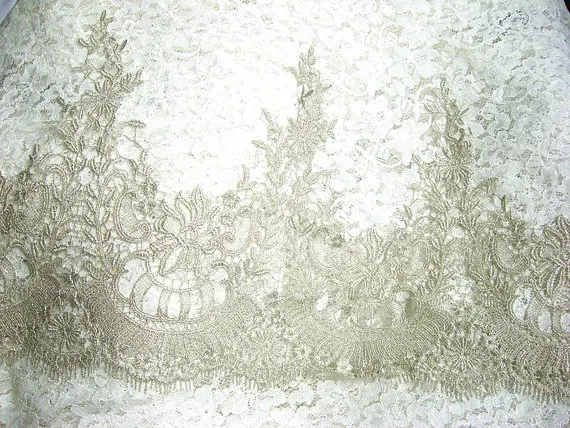 

metallic silver lace trim 10 yards