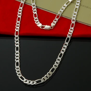 

8MM 16-24inch chain men necklace, wholesale price, fashion trendy men's jewelry, 925 sterling silver chain necklace for men
