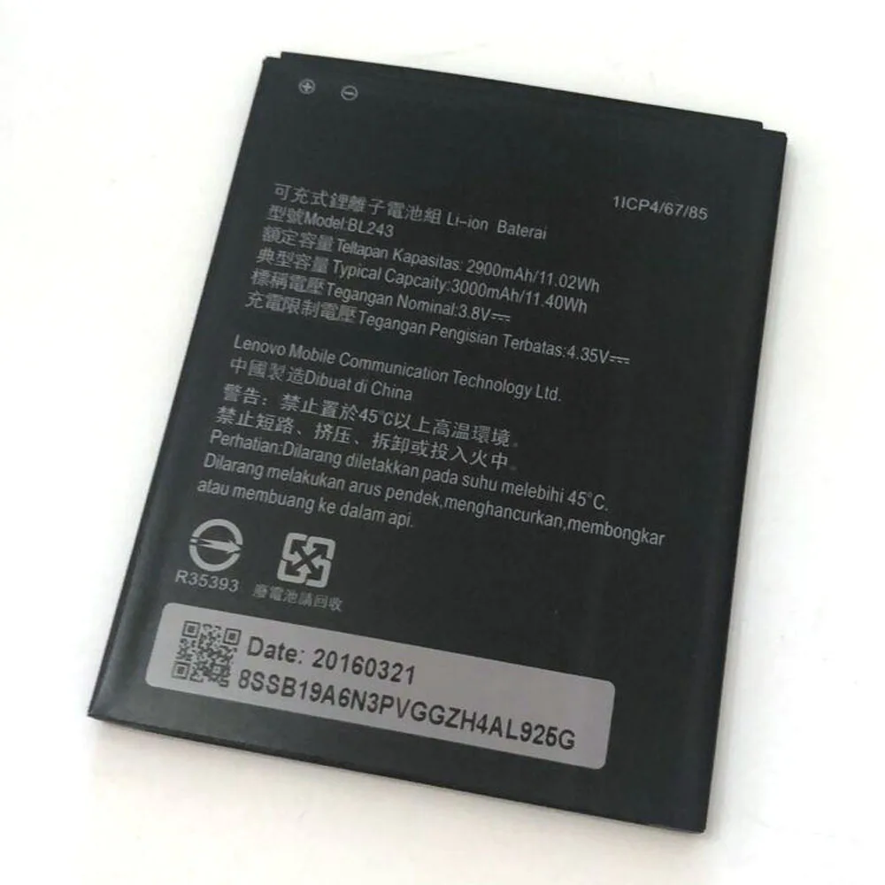 BL243 Батарея для lenovo K3 Примечание K50-T5 K50-T3S A7000 A5500 A5860 A5600 A7600 | Мобильные телефоны и