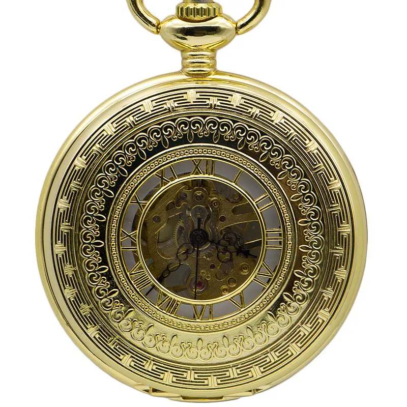 

Full Gold Case Operated Mechanical Pocket Watch for Gentleman Unique Gold Pocket Watchers for Men Women PJX1373