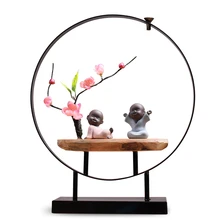 Creative The Lovely Little Monk Buddha Censer Backflow Incense Burner For Living Room and Home Office Teahouse Home Decor NL40