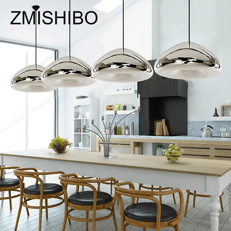 Современная стеклянная Подвесная лампа ZMISHIBO 110 240 В E27 G4 хромированная золотистая