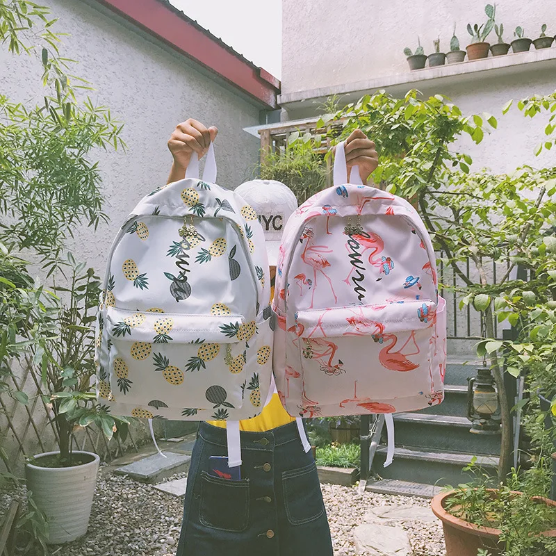 

New Cute Flamingo Printing Backpack Women Fashion School Bags With Flamingoes For Teenagers Girls Female Travel Bag Pack