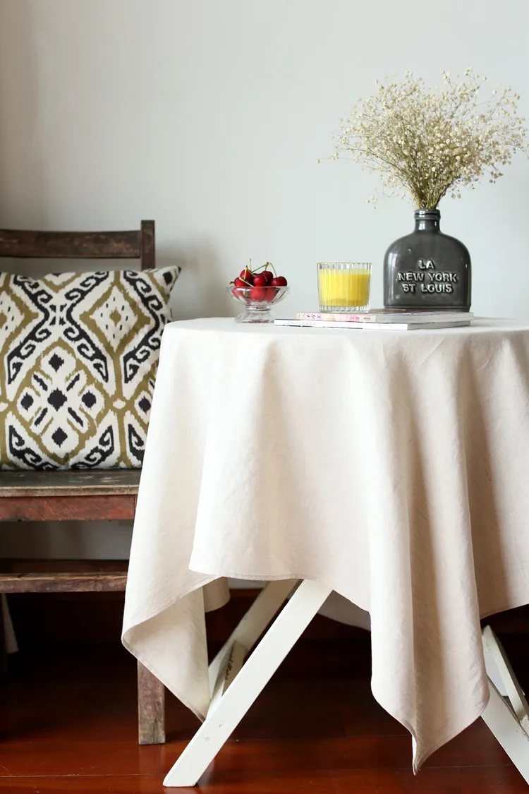 

Modern Cotton Linen Table Cloth Party Banquet Outdoor Tablecloth Solid Color Table Cover Overlay