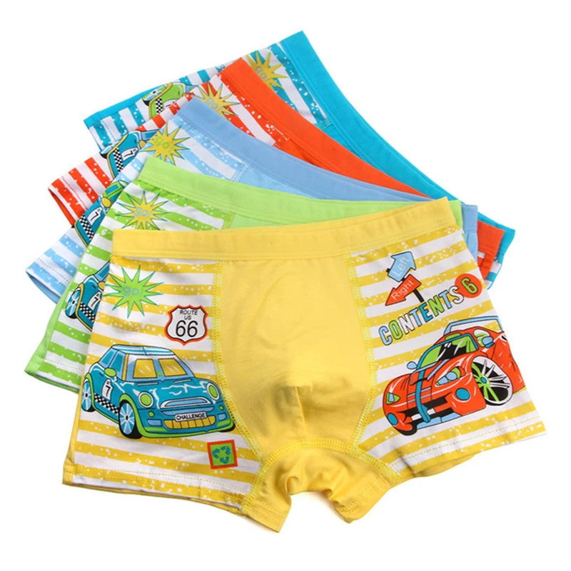 Calzoncillos bóxer de algodón para niños de 3 a 10 años, de dibujos Color caramelo, 5 unids/lote|Pantalones cortos| - AliExpress