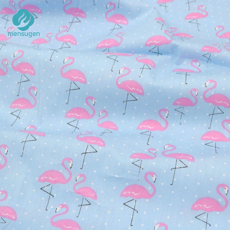 

Mensugen 50cm*160cm Cartoon Cotton Flamingo Fabric for Patchwork Baby Bedding Sheet Cushions blanket Dresses Sewing Material