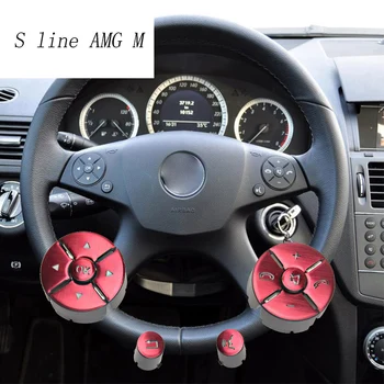 

Car Styling Steering Wheel Buttons Cover Sticker decoration Trim For Mercedes Benz C E Class W204 W212 Interior Auto Accessories