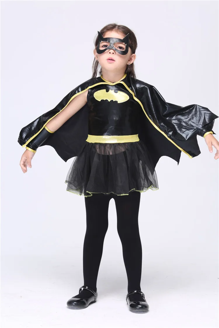 Children Kids Girls Batman Costume Dress Halloween Children's Day Batman Costumes Party Cosplay
