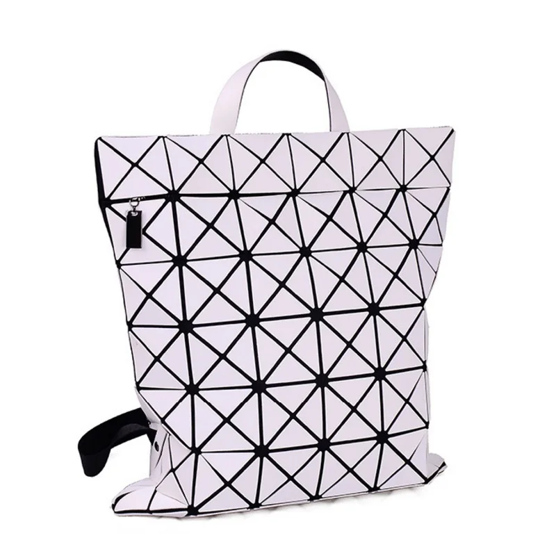 

Fashion Women Geometry Backpack PU Leather Diamond Lattice Teenage Girls Female School Bags Bagpack Mochila Black Shoulder Bag