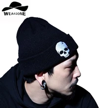 Мужские шапки Skullies зимние вязаные шапочки с вышивкой черепа и скрещенными костями женские вязаные шапки, головные уборы женская шапка warmCap
