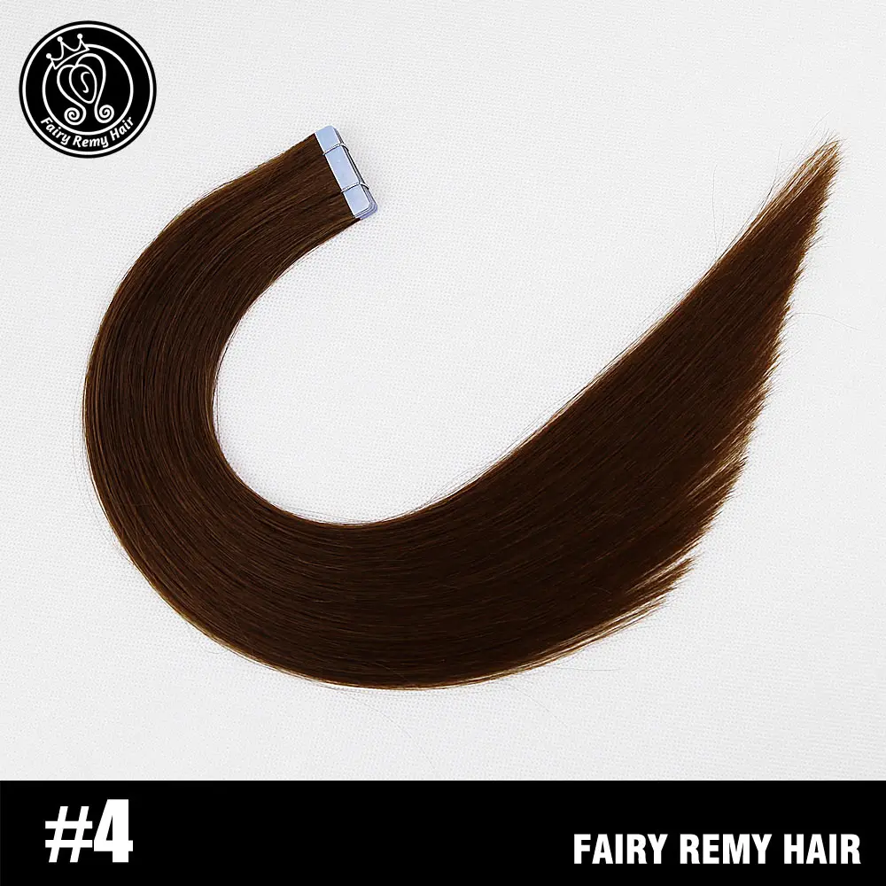 #4 Накладные Человеческие волосы Remy на ленте, настоящие натуральные волосы, невидимые, бесшовные, пепельный блонд, европейские клеящиеся волосы для наращивания, 2 г/шт - Цвет: #4