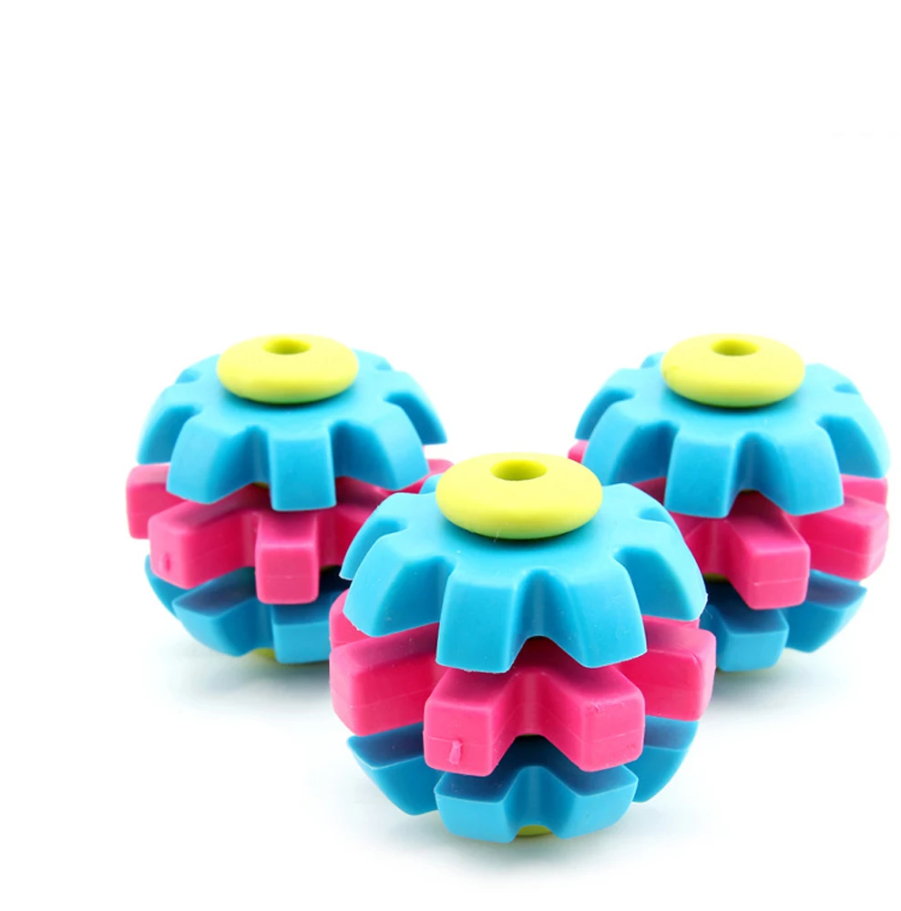 Three Colors Very Interesting Dog Throw Toys Revolve Wheel Gear Chew