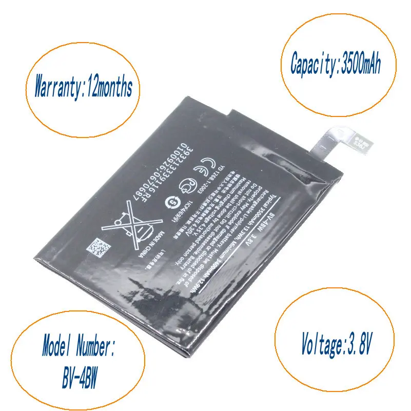 ISkyamS 5 шт. 3500 мАч/13.3Wh BV-4BW/BV4BW/BV 4BW Замена Батарея для Nokia Lumia RM-937 Bea 1520 MARS Phablet