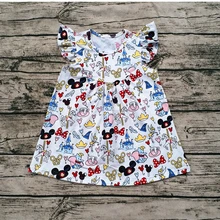 Летнее модное повседневное легкое платье новейшего дизайна для девочек; детское платье с Микки