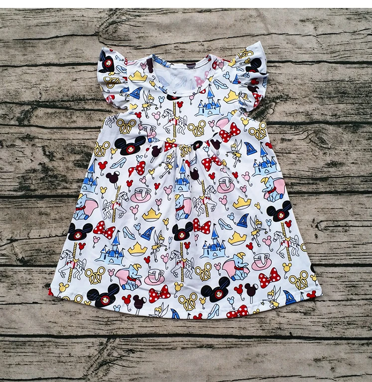 

Girls Summer Latest Design Fashionable Casual Flutter Dress Children's Mickey Dress