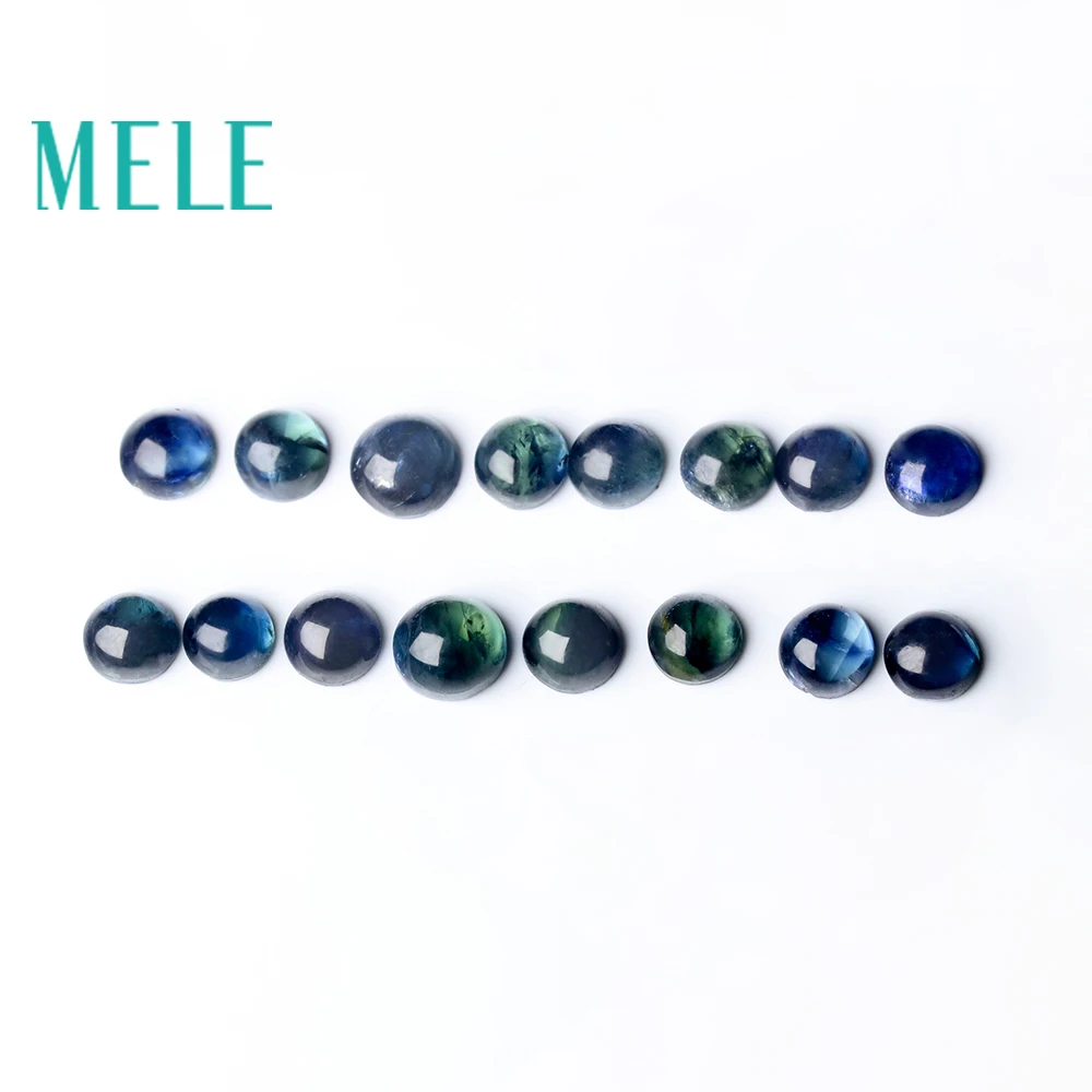 

MELE Natural Blue Sapphire loose gemstone for jewelry making,3-3.5mm Round 2.6ct 16p fine jewelry DIYstones with High quality