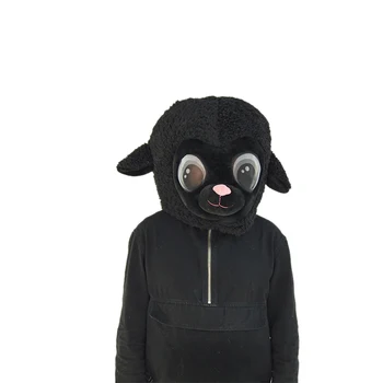 

Black Color Sheep Head Mask Latest Design New Head Mask Alpaca Mask Fashionable Design Mask For Party