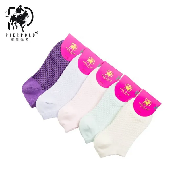 2018 New Fashion Grid short socks Pier Polo Spring And Summer Ladies Cotton Boat Socks Solid Color women compression sock