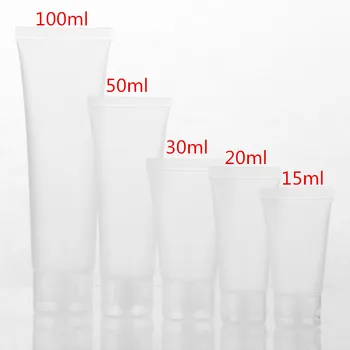 

50pcs/lot 15ml 20ml 30ml 50ml 100ml Clear Plastic Soft Tubes Empty Cosmetic Cream Emulsion Lotion Packaging Containers